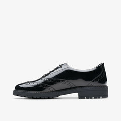 Loxham Brogue Youth Black Patent
