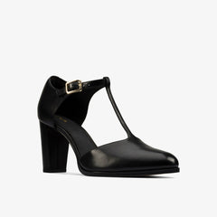 Kaylin 85 T Bar Black Leather