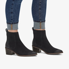 Morzine Top Ankle Boot Black Suede