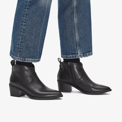 Morzine Sky Ankle Boot Black Leather