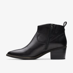 Morzine Sky Ankle Boot Black Leather