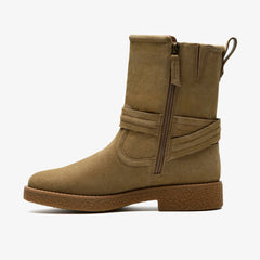 Nella Mid Dark Sand Suede