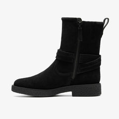 Nella Mid Black Suede