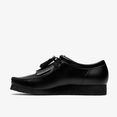 Wallabee Black Hi Shine Leather