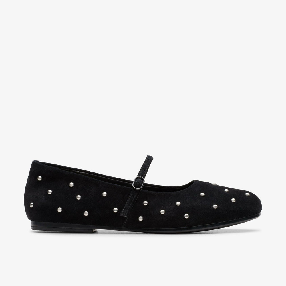 Livia Stud Black Suede