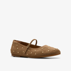 Livia Stud Walnut Suede