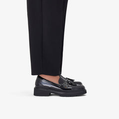 Lauryl Tassel Black Patent