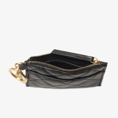 Quilted Card Black Leather