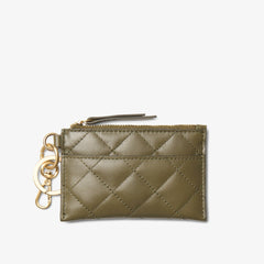 Quilted Card Olive Leather