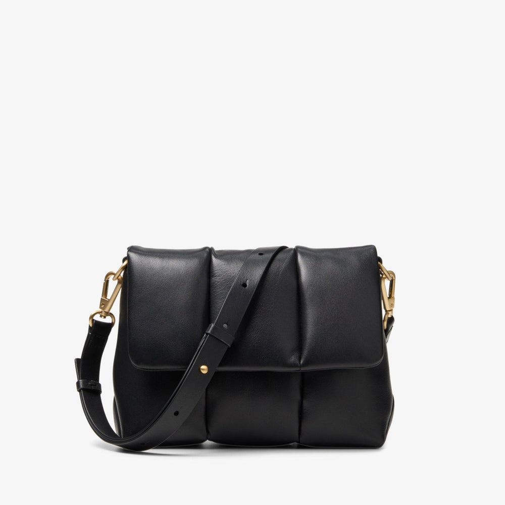 Puffy Crossbody Black Leather