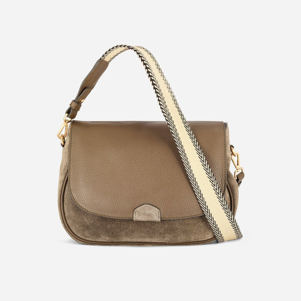 Utility Saddle Olive Suede