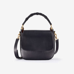 Twist Midi Black Leather