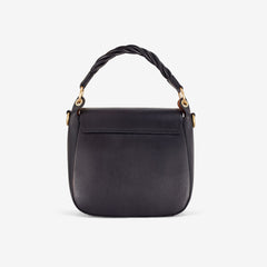 Twist Midi Black Leather