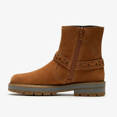 Prague Shine Kid Tan Suede