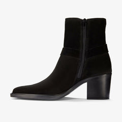 Jesse Buckle Black Suede