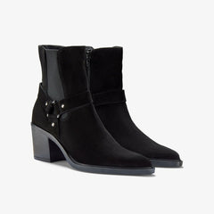 Jesse Buckle Black Suede