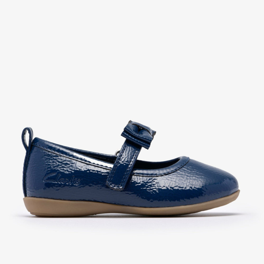 Charm Bow Toddler Navy Patent