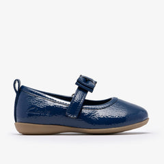 Charm Bow Toddler Navy Patent