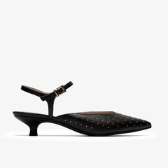 Pisa Stud Black Leather