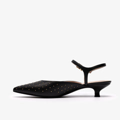 Pisa Stud Black Leather