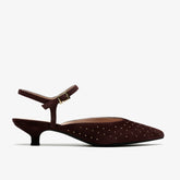 Pisa Stud Brown Suede