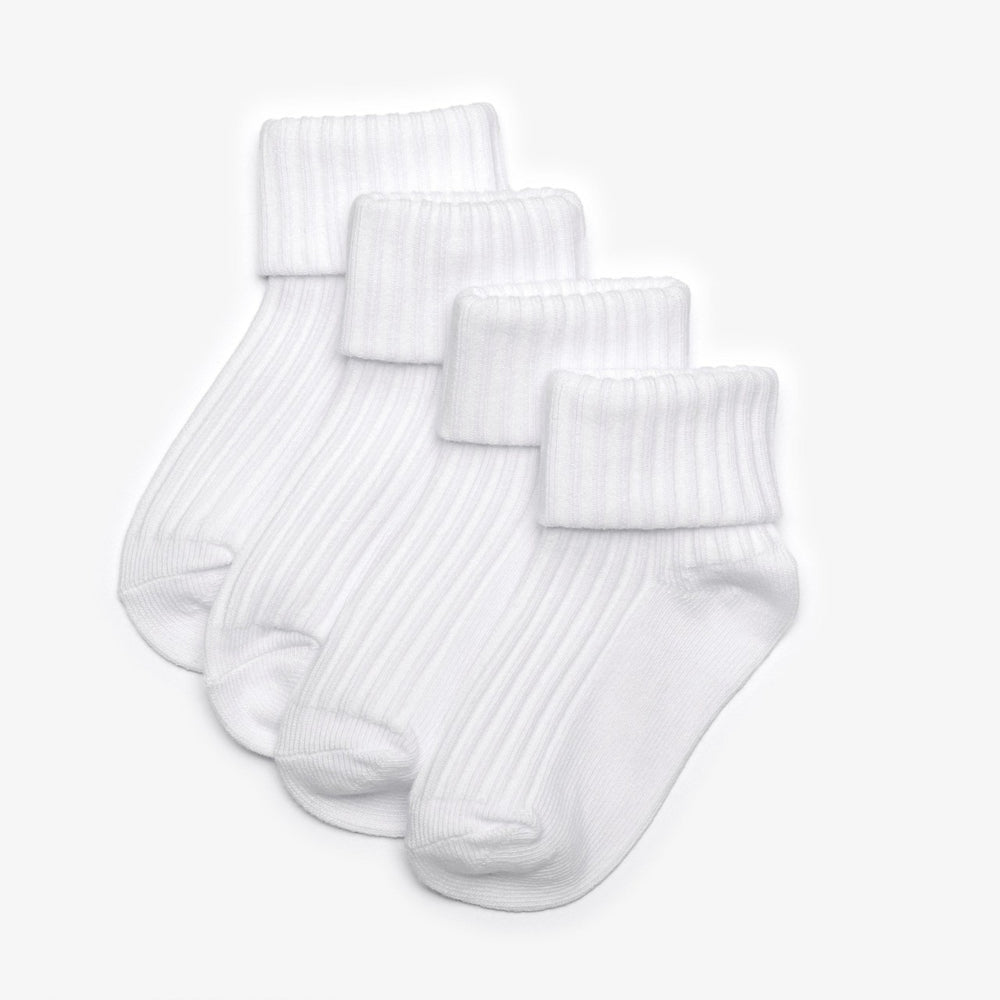White Socks 4 Pack 6-12 Months White
