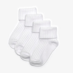 White Socks 4 Pack 6-12 Months White