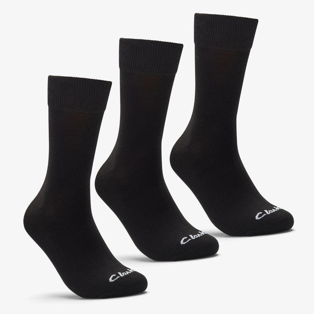 3 Pack Socks Size 6-11 Black Black