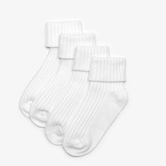 White Socks 4 Pack 1 - 2 Years White