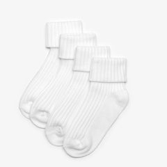 White Socks 4 Pack 1 - 2 Years White