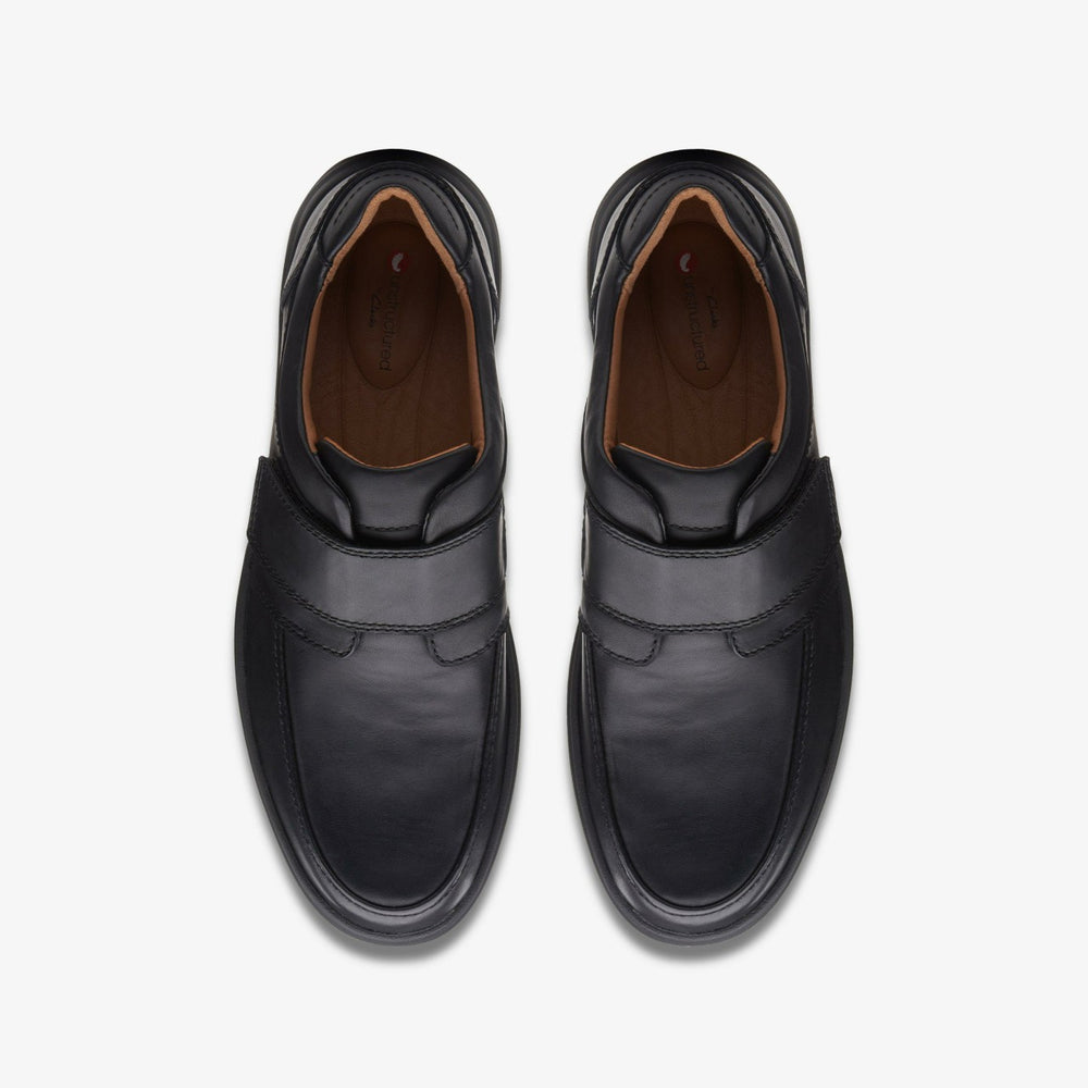 Un Abode Strap Loafer Black Leather