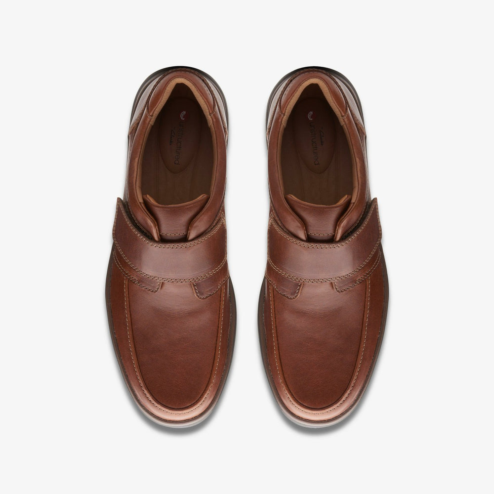 Un Abode Strap Loafer Dark Tan Leather