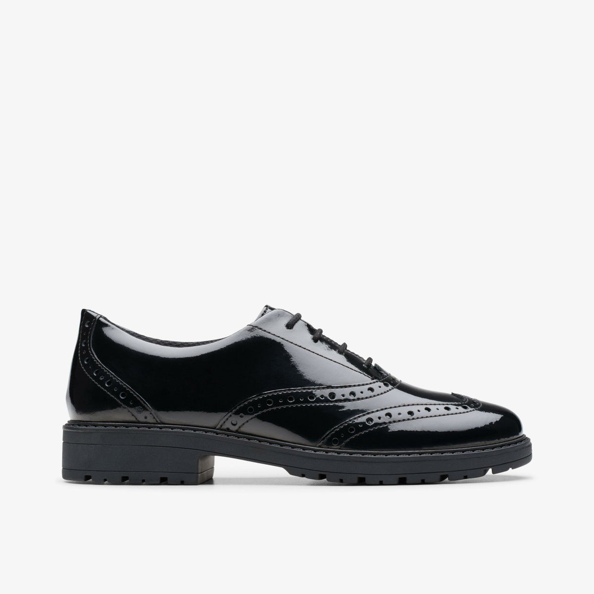 Loxham Brogue Youth Black Patent