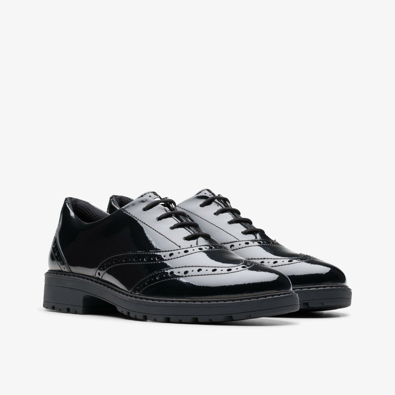 Loxham Brogue Youth Black Patent