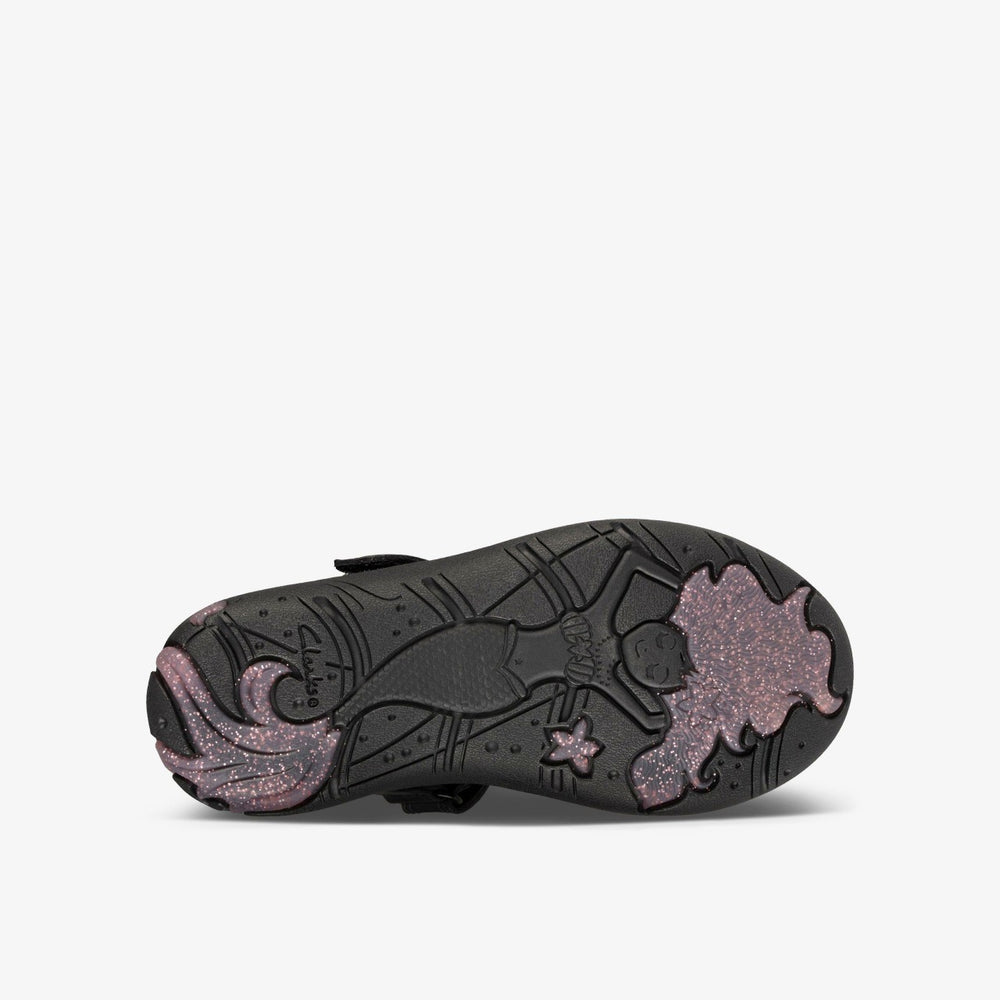 Sea Shimmer Toddler Black Leather