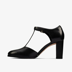 Kaylin 85 T Bar Black Leather