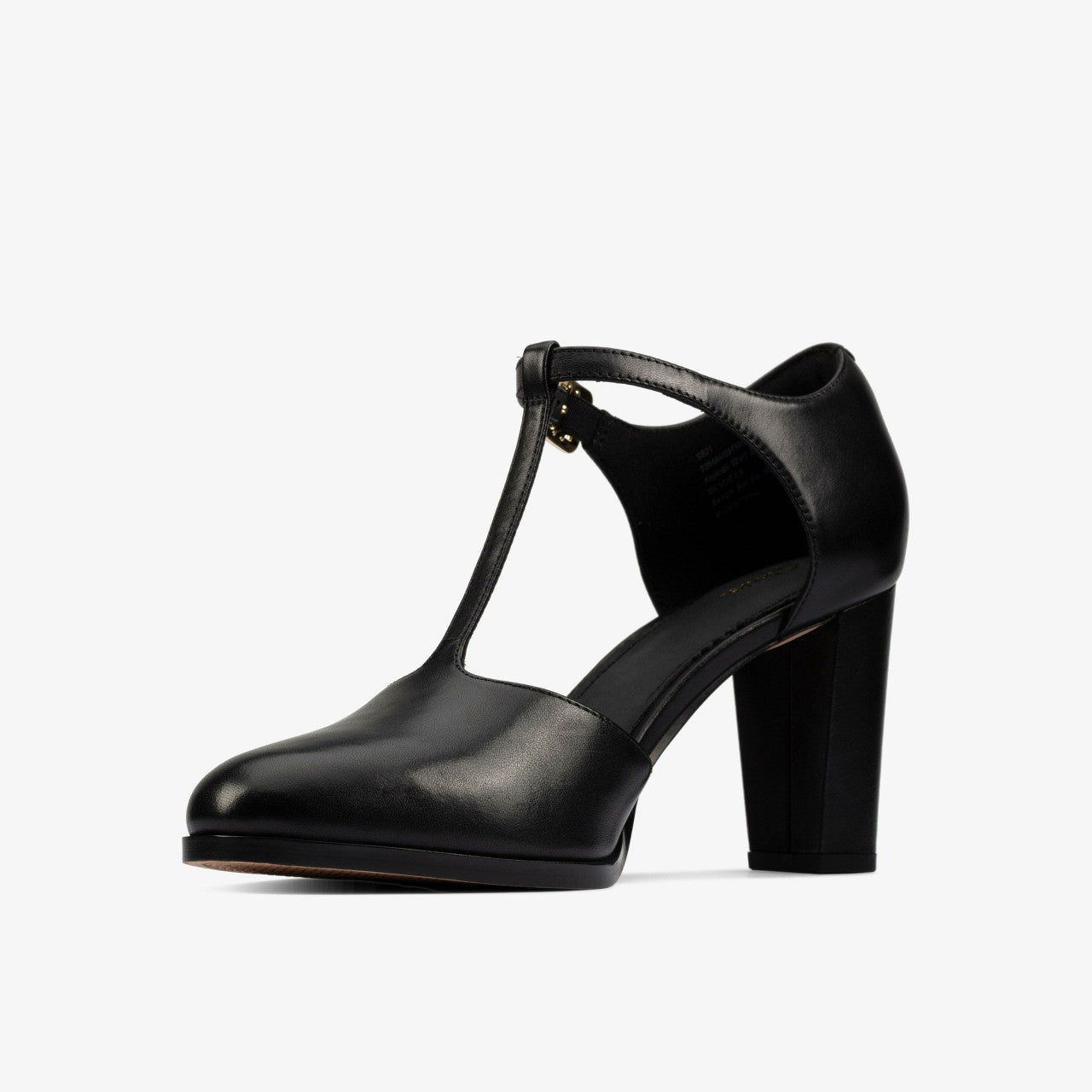 Kaylin 85 T Bar Black Leather