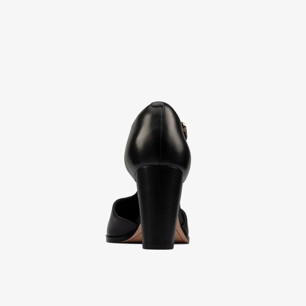 Kaylin 85 T Bar Black Leather