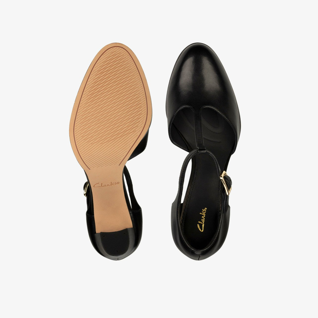 Kaylin 85 T Bar Black Leather