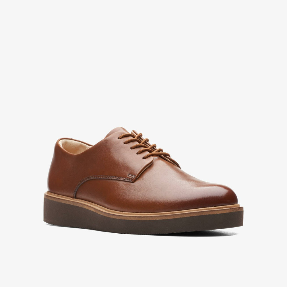 Glickly Derby Dark Tan Leather