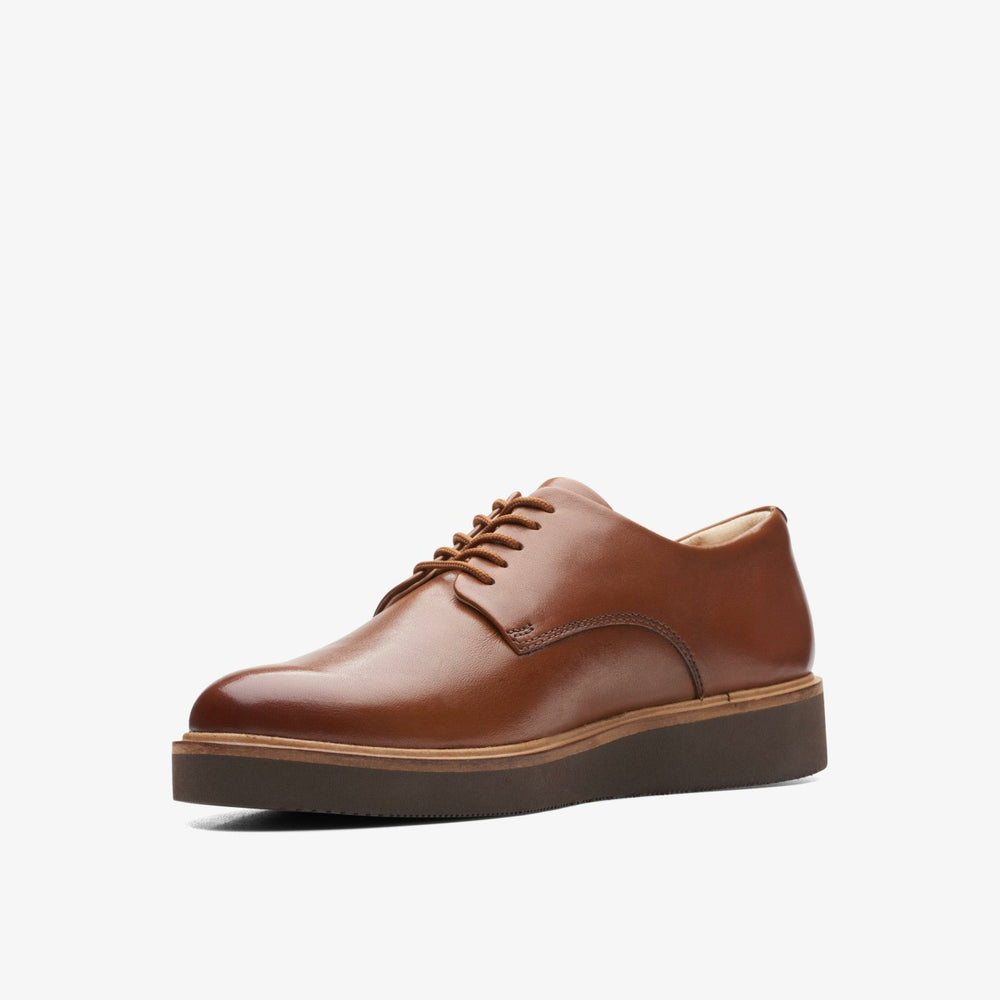 Glickly Derby Dark Tan Leather