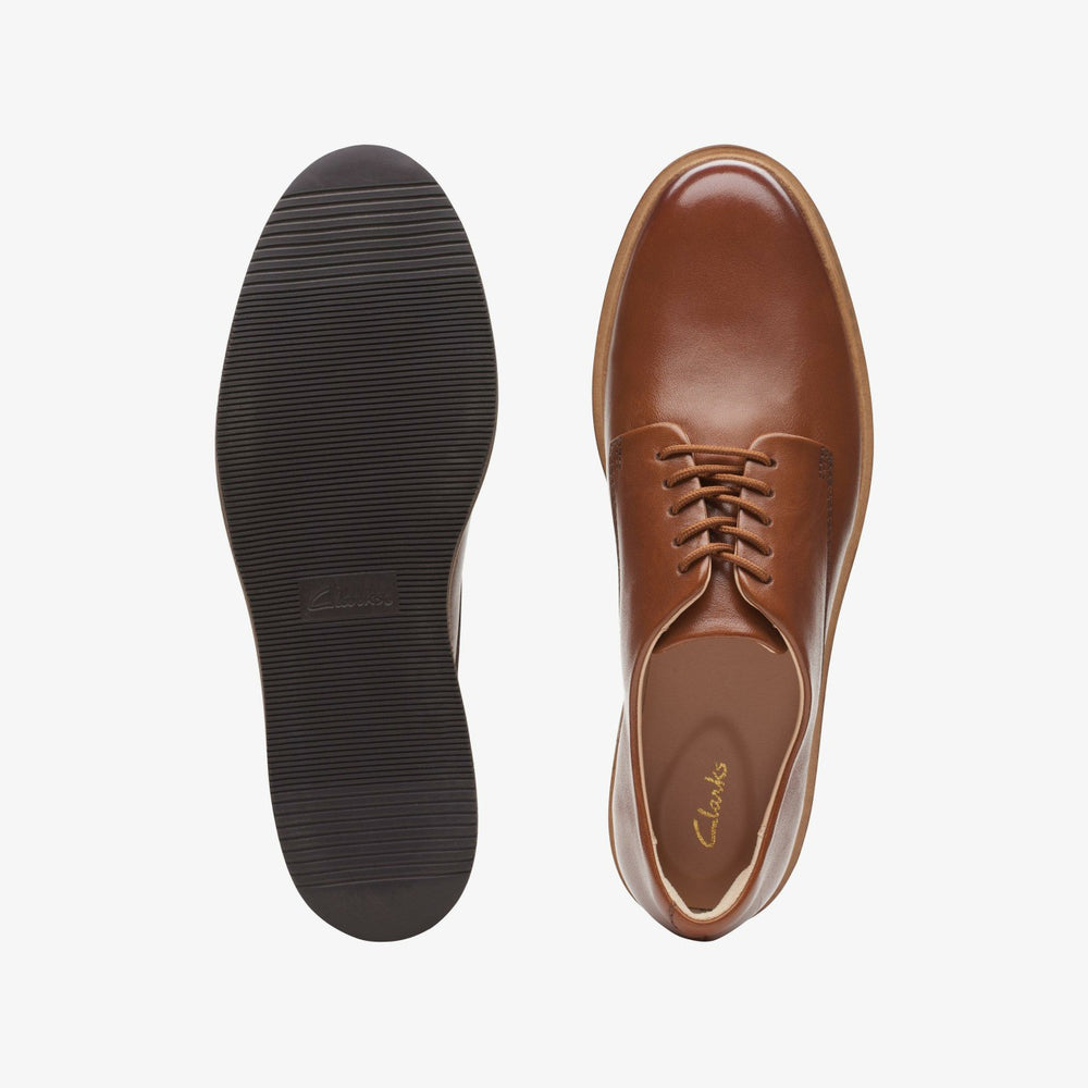 Glickly Derby Dark Tan Leather