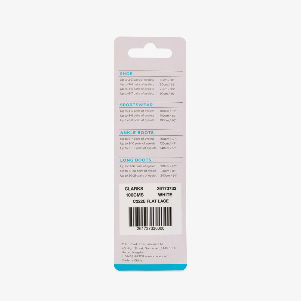 100cm Flat Lace White