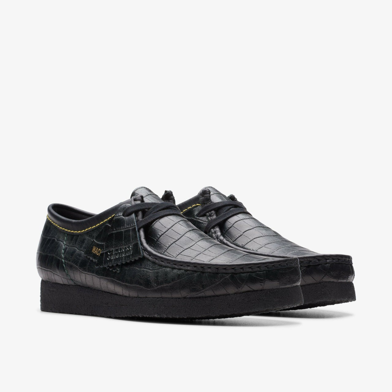Wallabee Black Crocodile