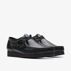 Wallabee Black Crocodile