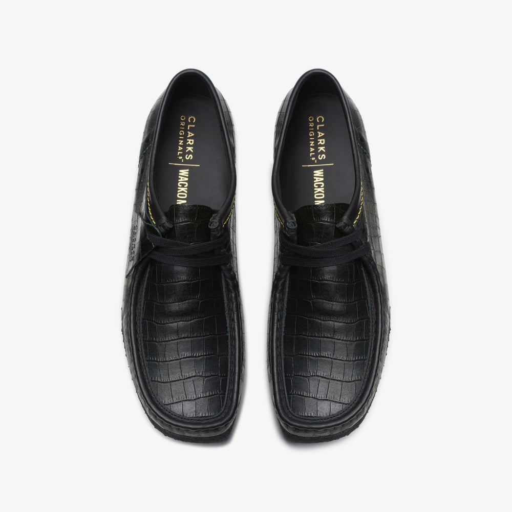 Wallabee Black Crocodile