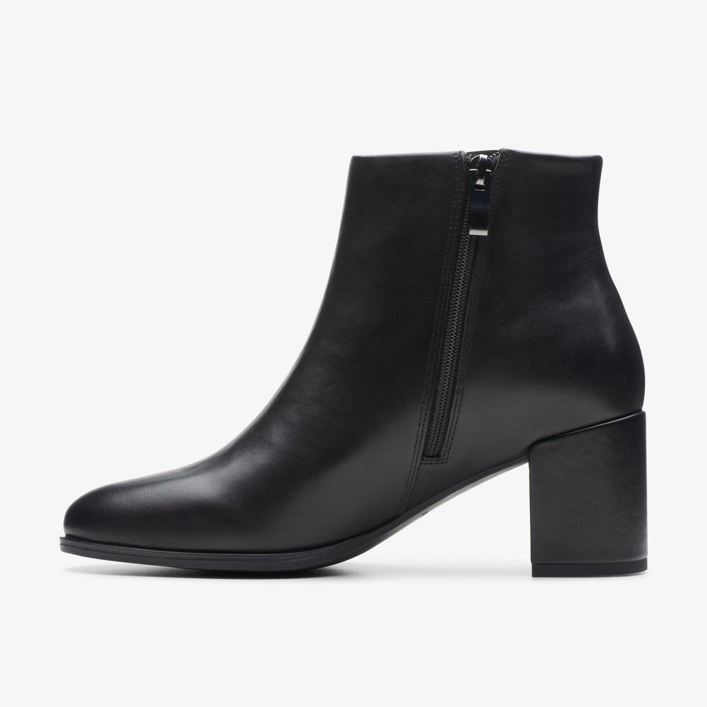 Freva 55 Zip Ankle Boot Black Leather