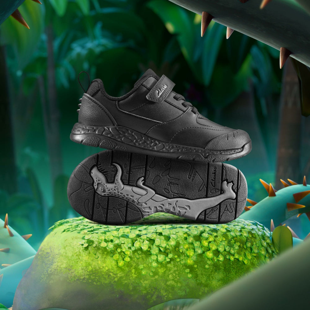 Steggy Stride Kid Black Leather