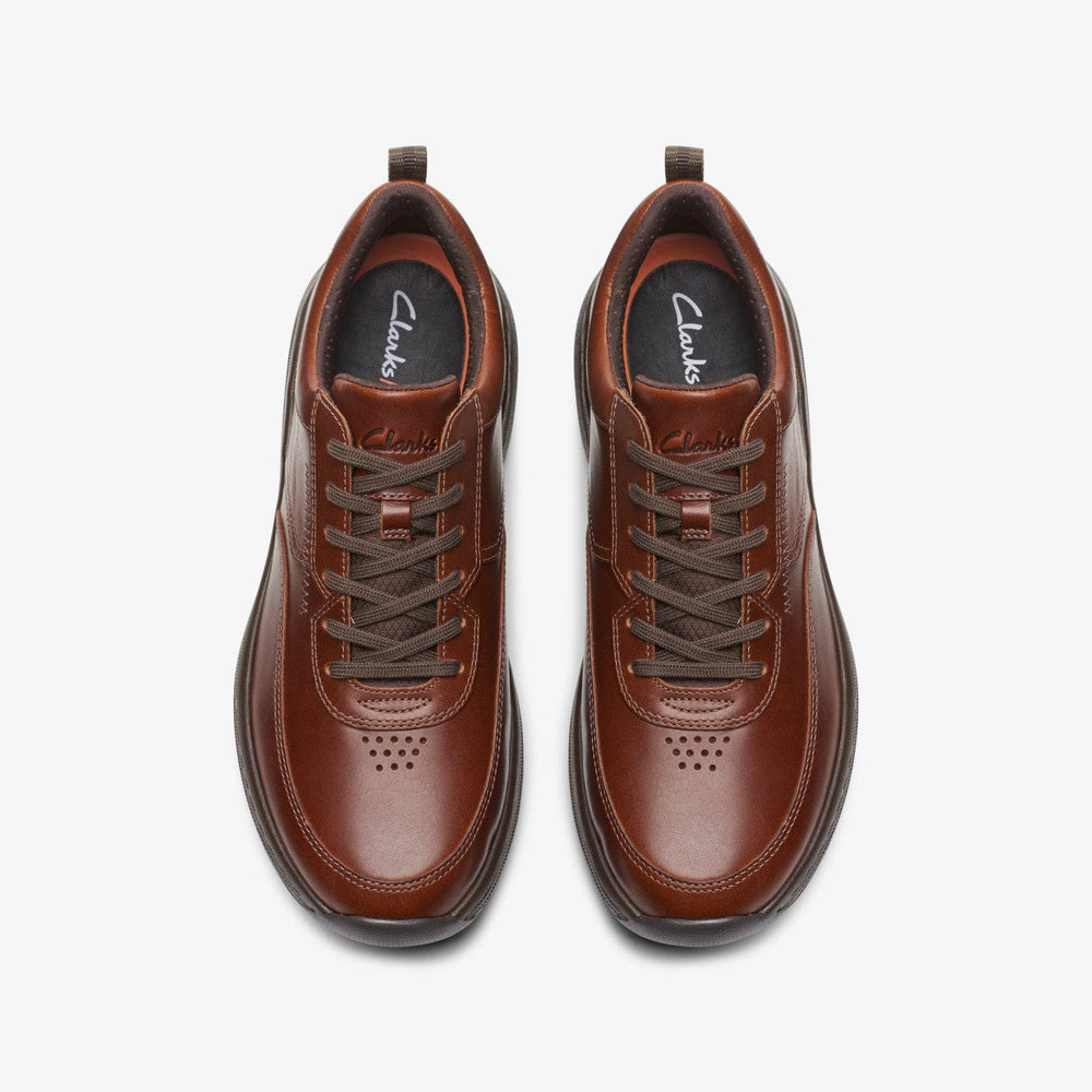 Clarks Pro Lace Dark Tan Leather