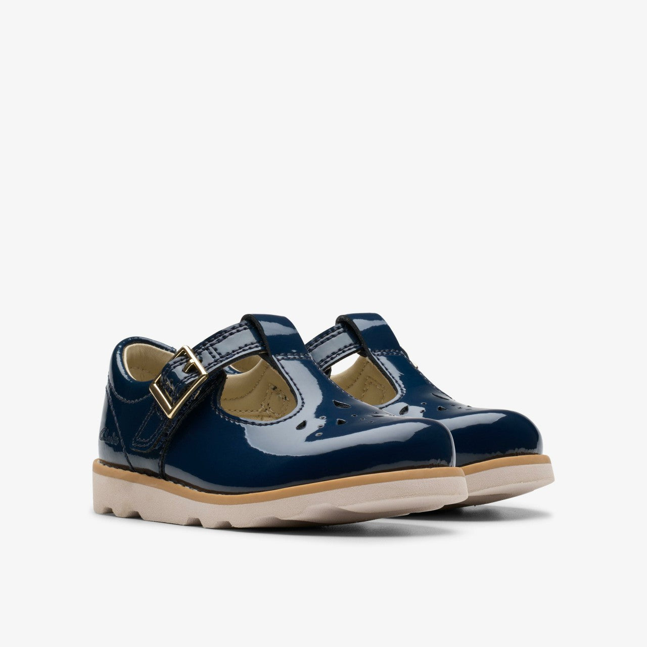 Crown Print Toddler Navy Patent